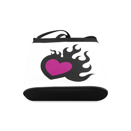 Flaming Pink Heart Crossbody Bags (Model 1613)