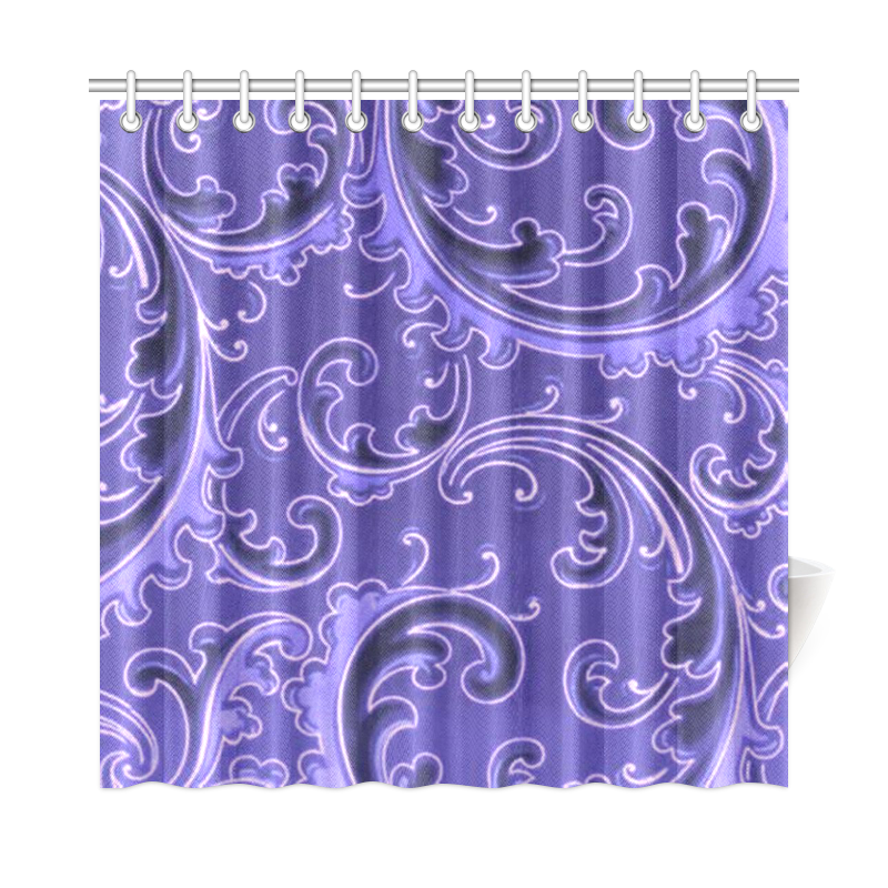 Vintage Swirls Curlicue Lavender Purple Shower Curtain 72"x72"