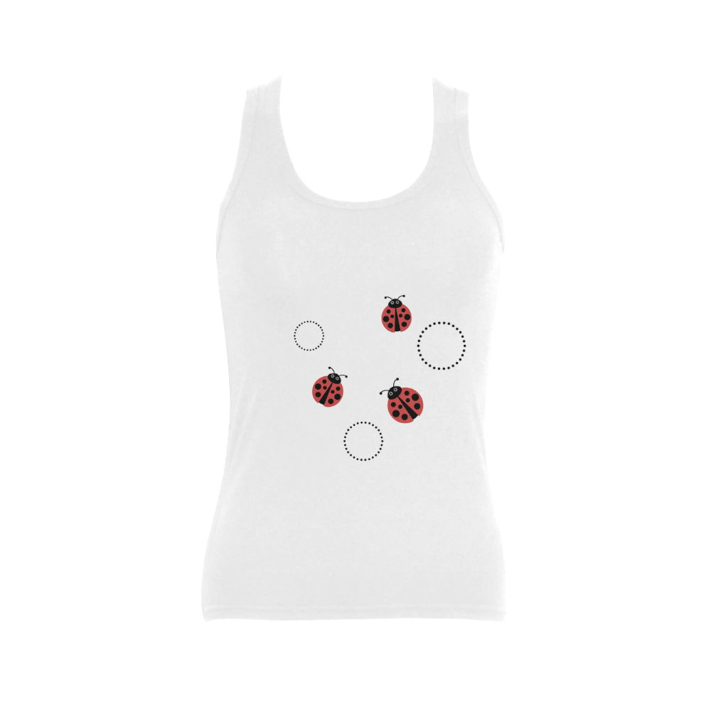 lady bug Women's Shoulder-Free Tank Top (Model T35)