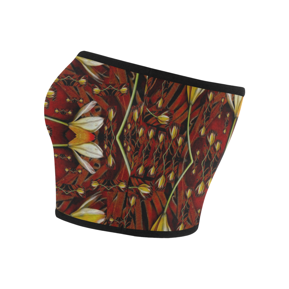 fantasy flowers and leather in a world of harmony Bandeau Top