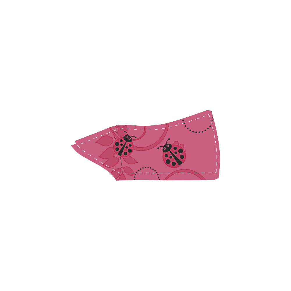 pink ladybug Women's Slip-on Canvas Shoes (Model 019)