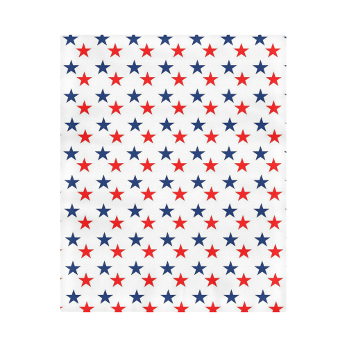 Patriotic Navy Blue Red Stars Duvet Cover 86"x70" ( All-over-print)