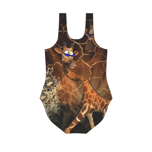 Funny giraffe Vest One Piece Swimsuit (Model S04)