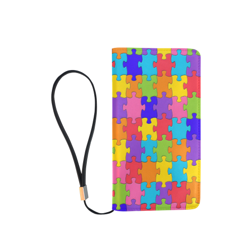 Multicolored Jigsaw Puzzle Men's Clutch Purse （Model 1638）