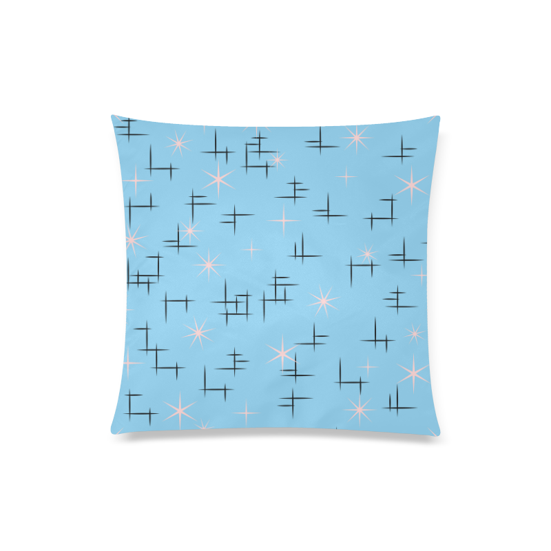 Abstract Lines Pink Stars Retro Custom Zippered Pillow Case 20"x20"(Twin Sides)