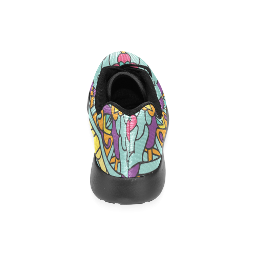 Mariager-bold flowers,blue,purple,yellow floral Women’s Running Shoes (Model 020)