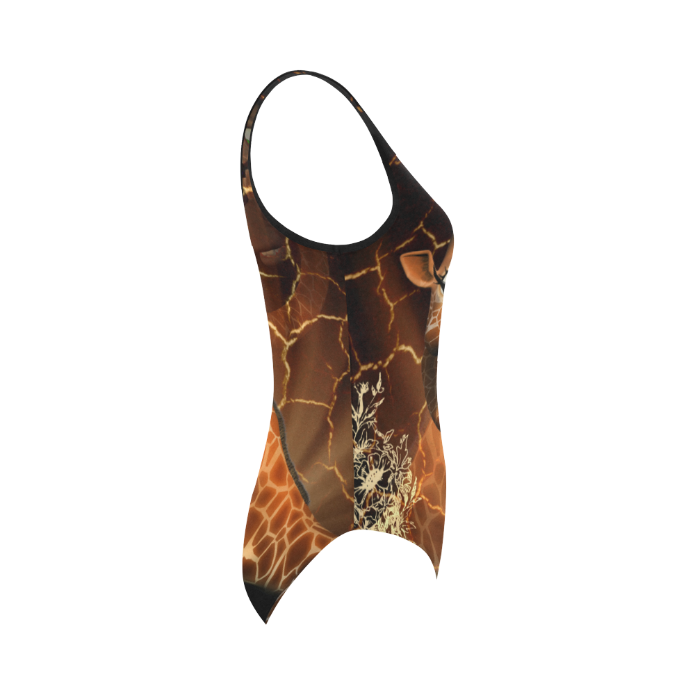 Funny giraffe Vest One Piece Swimsuit (Model S04)