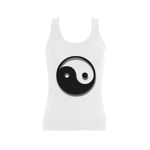 Yin Yang Reflection Women's Shoulder-Free Tank Top (Model T35)