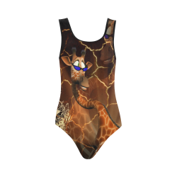 Funny giraffe Vest One Piece Swimsuit (Model S04)