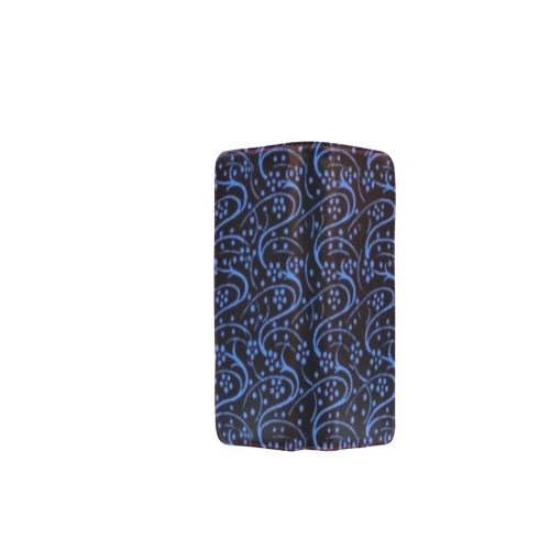 Vintage Swirl Floral Blue Black Women's Clutch Wallet (Model 1637)