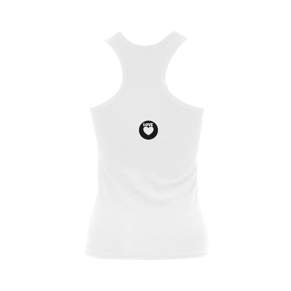 love circle heart Women's Shoulder-Free Tank Top (Model T35)