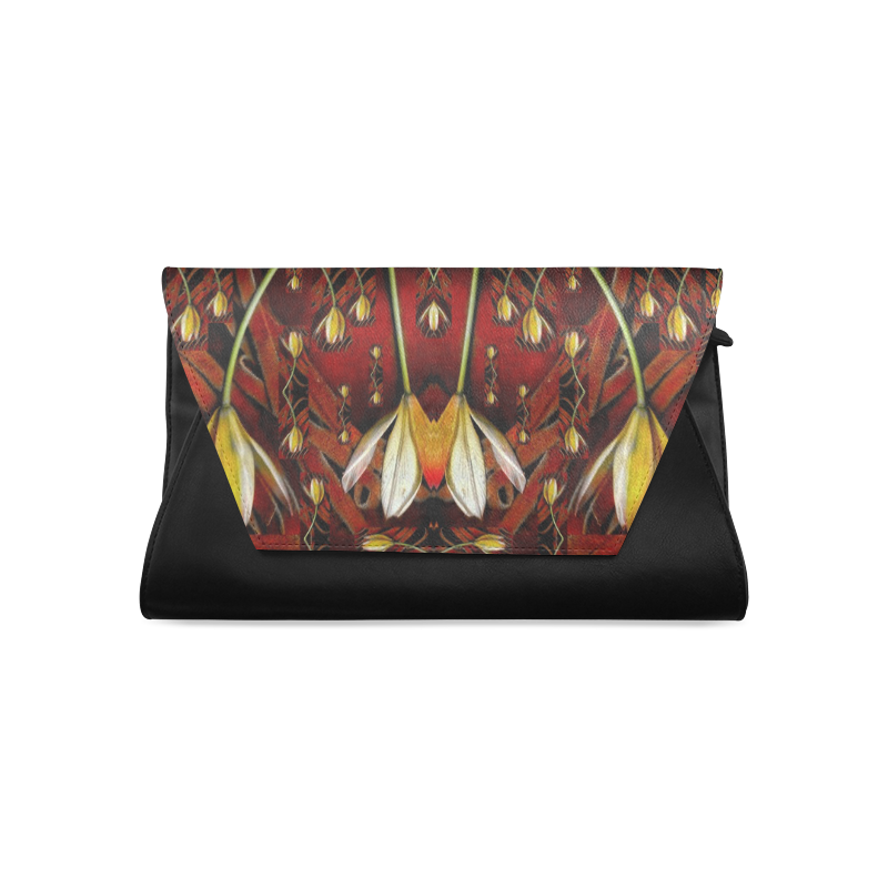 fantasy flowers and leather in a world of harmony Clutch Bag (Model 1630)