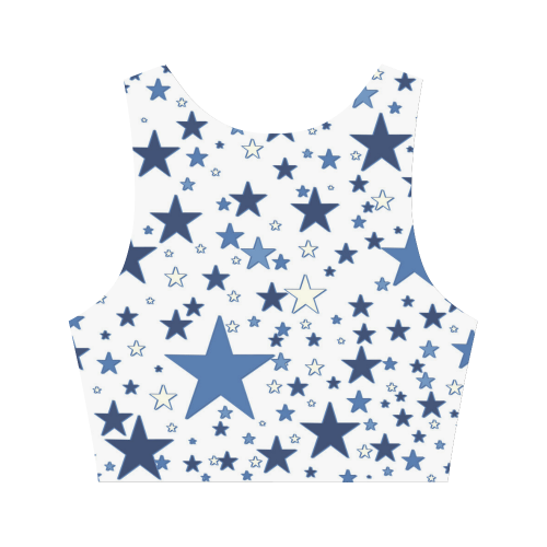 Blue Stars Women's Crop Top (Model T42)