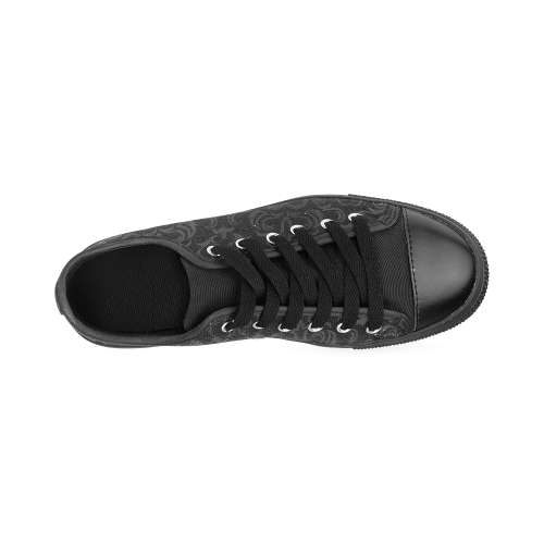 Black Grey Damasks Men's Classic Canvas Shoes (Model 018)