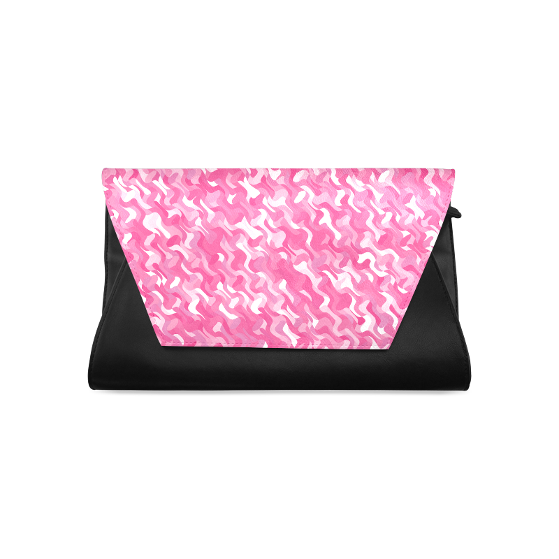 Pink and White Wavy Shapes Abstract Clutch Bag (Model 1630)