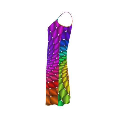 Psychedelic Rainbow Spiral Alcestis Slip Dress (Model D05)