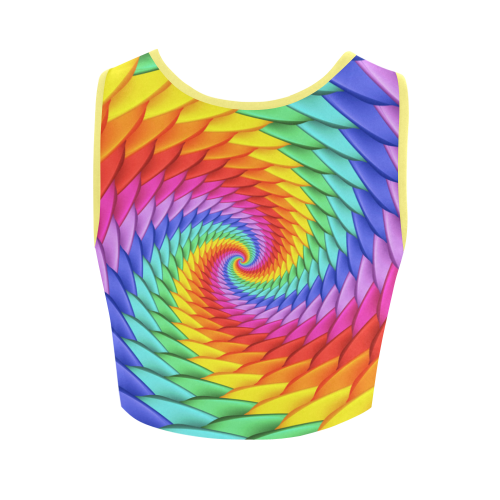 Psychedelic Rainbow Spiral Women's Crop Top (Model T42)