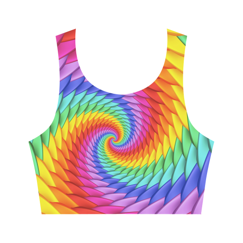 Psychedelic Rainbow Spiral Women's Crop Top (Model T42)