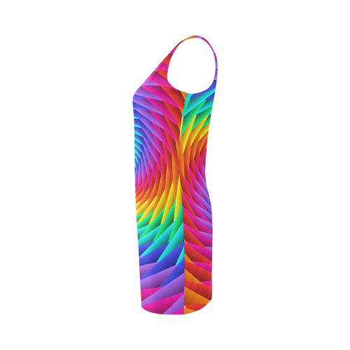 Psychedelic Rainbow Spiral Medea Vest Dress (Model D06)