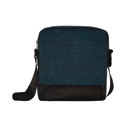 Turquoise Glitter Stripe Crossbody Nylon Bags (Model 1633)