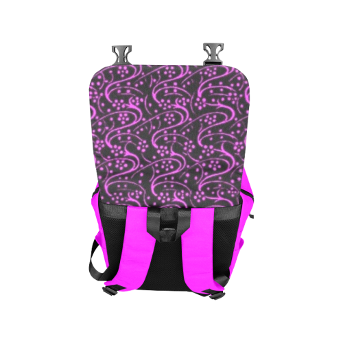 Vintage Floral Purple Amethyst Black Casual Shoulders Backpack (Model 1623)