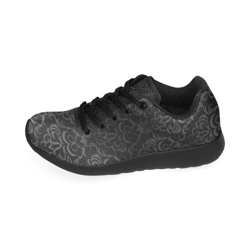 Black Grey Damasks Women’s Running Shoes (Model 020)