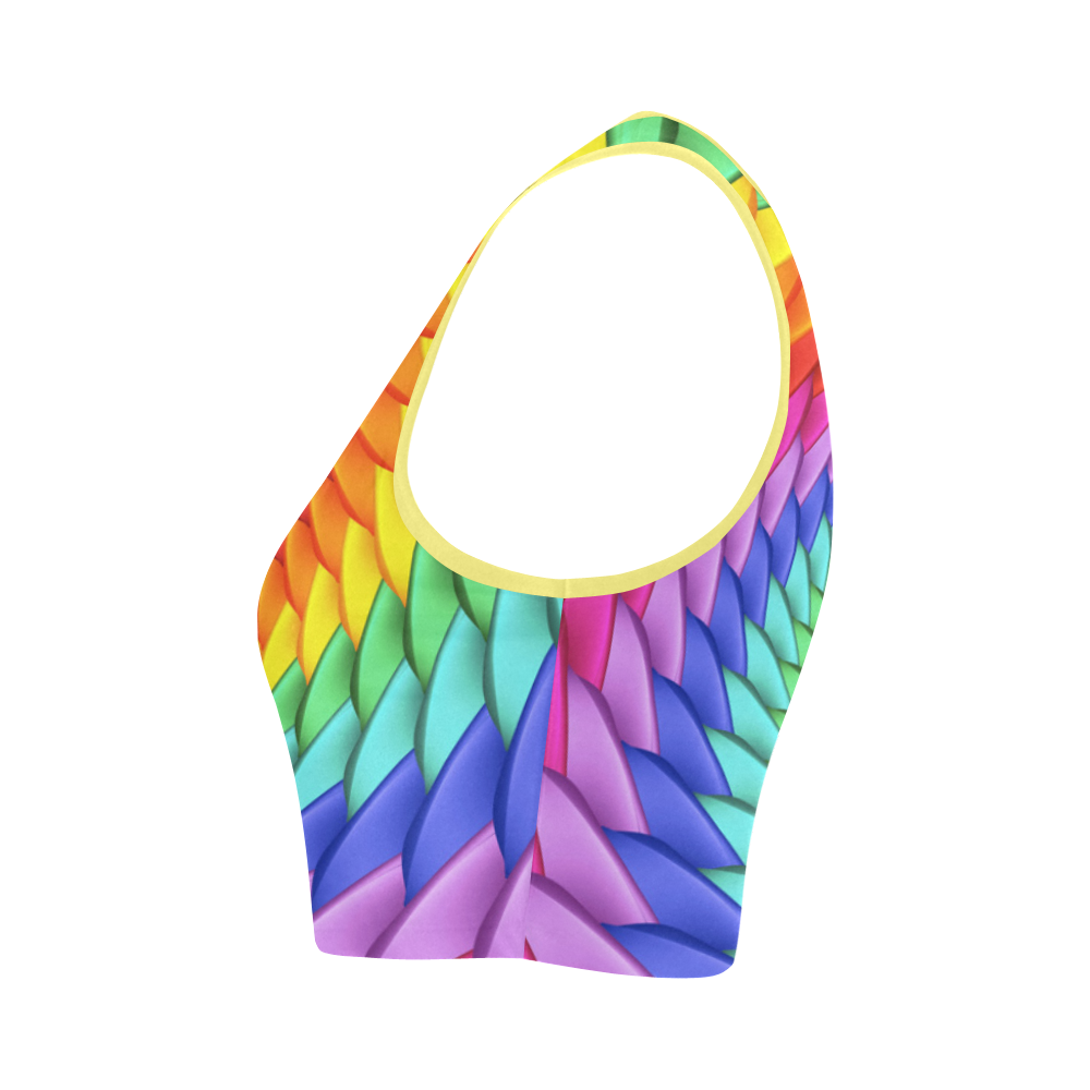 Psychedelic Rainbow Spiral Women's Crop Top (Model T42)