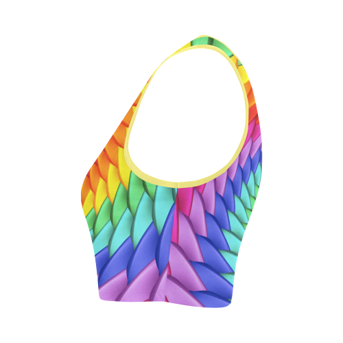 Psychedelic Rainbow Spiral Women's Crop Top (Model T42)