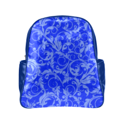 Vintage Swirls Sapphire Blue Multi-Pockets Backpack (Model 1636)