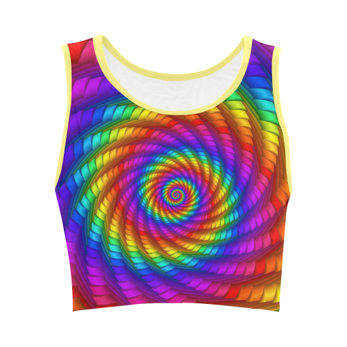 Psychedelic Rainbow Spiral Women's Crop Top (Model T42)