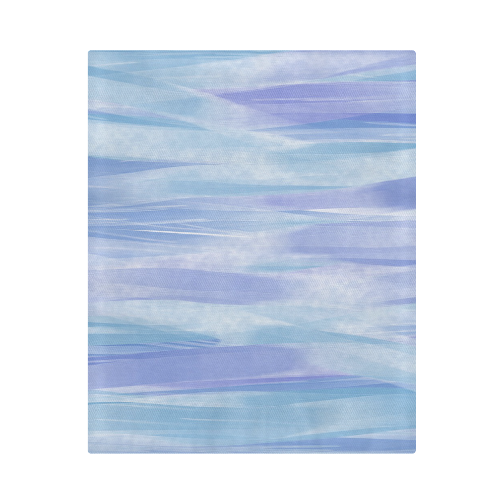 Aqua Blue Paint Strokes Duvet Cover 86"x70" ( All-over-print)