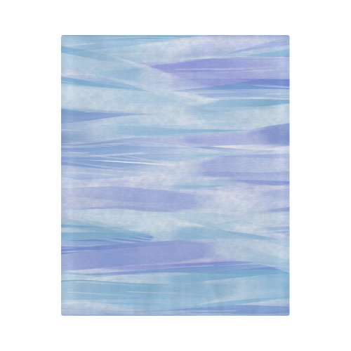 Aqua Blue Paint Strokes Duvet Cover 86"x70" ( All-over-print)