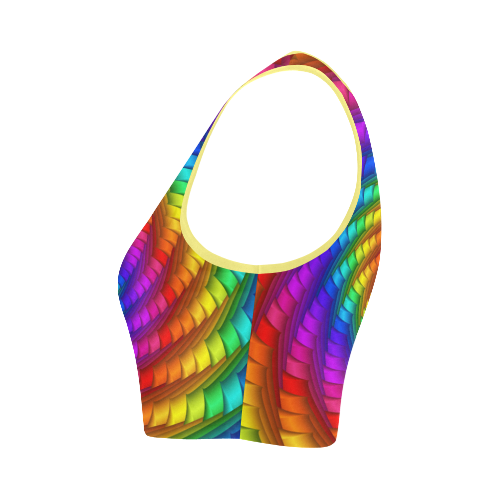 Psychedelic Rainbow Spiral Women's Crop Top (Model T42)