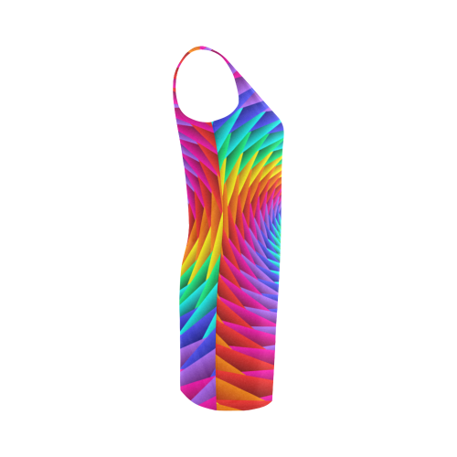 Psychedelic Rainbow Spiral Medea Vest Dress (Model D06)