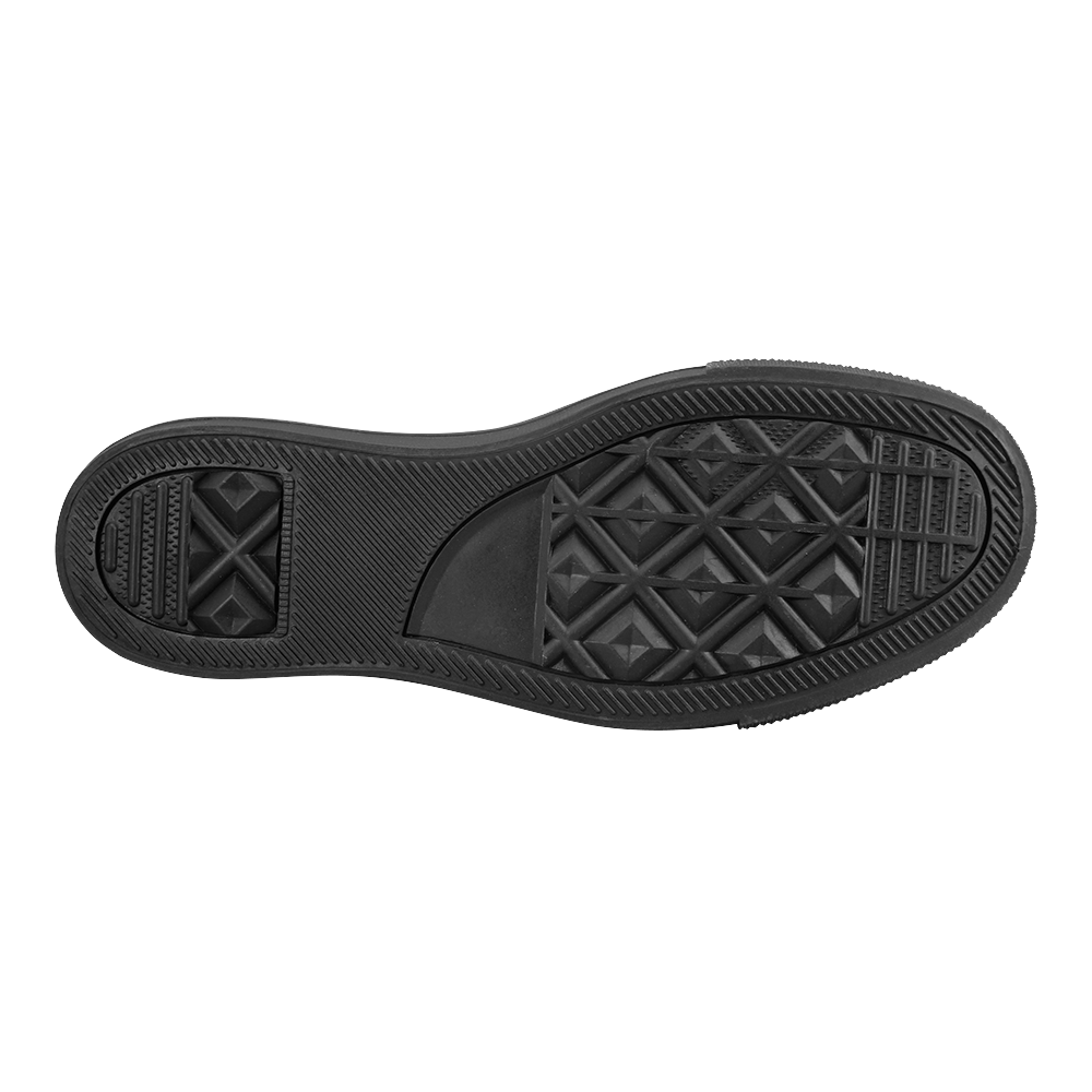 Black Grey Damasks Men's Slip-on Canvas Shoes (Model 019)
