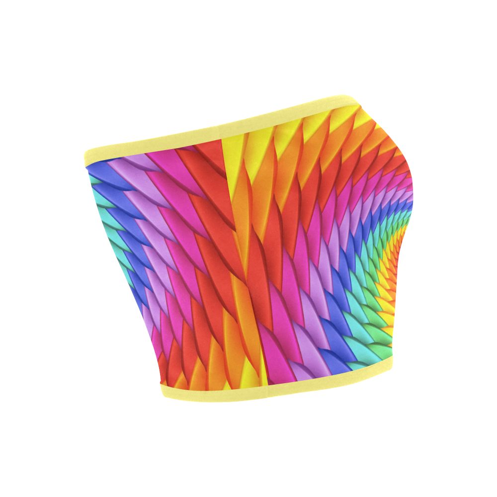 Psychedelic Rainbow Spiral Bandeau Top