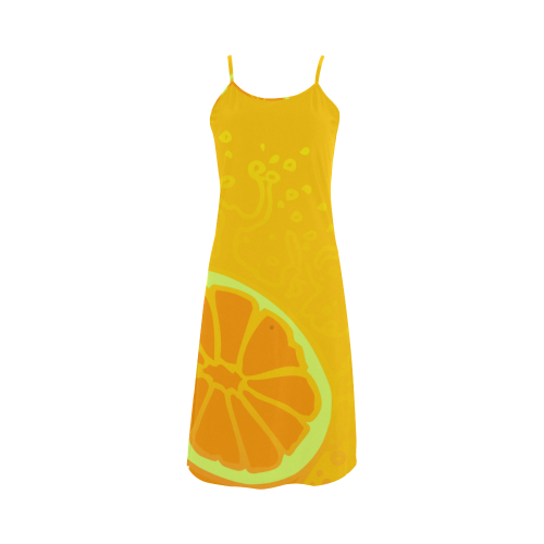 Juicy orange fruit fruits VAS2 Alcestis Slip Dress (Model D05)