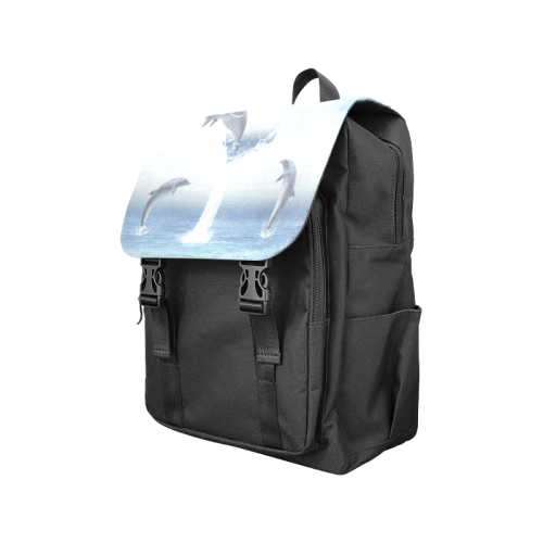 The Heart Of The Dolphins Casual Shoulders Backpack (Model 1623)