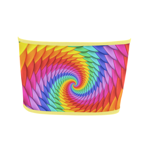 Psychedelic Rainbow Spiral Bandeau Top