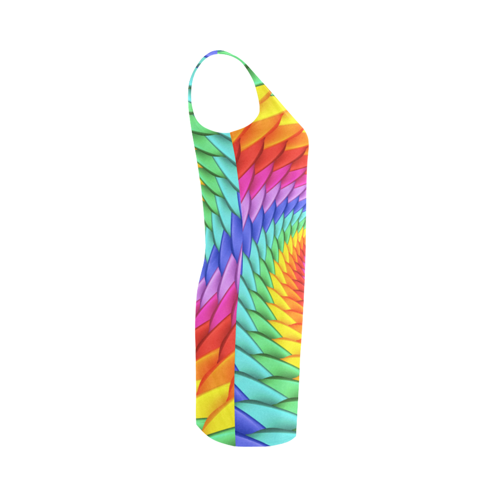 Psychedelic Rainbow Spiral Medea Vest Dress (Model D06)