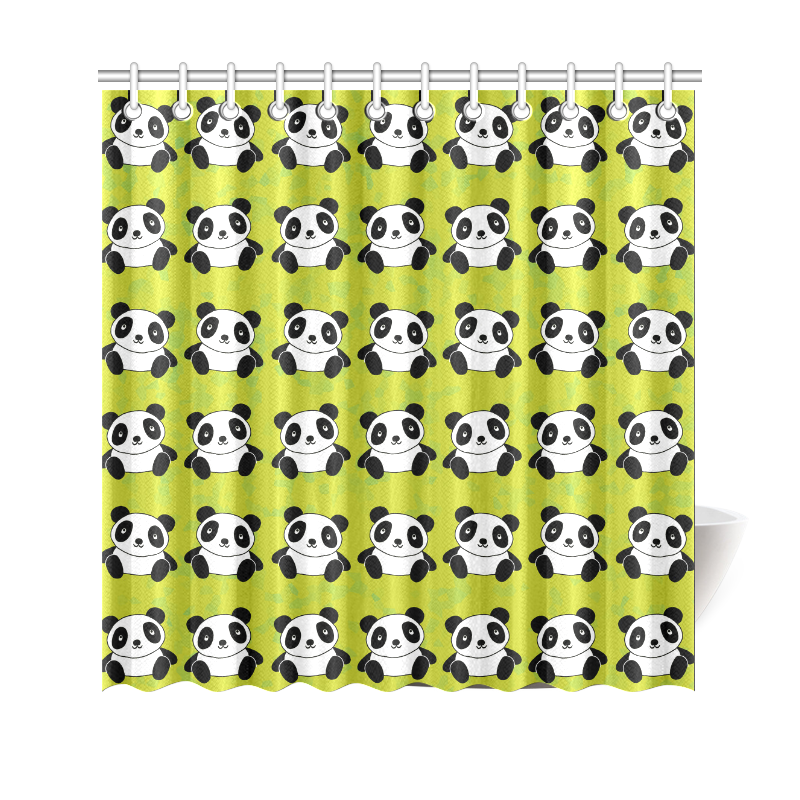 Panda Pattern Shower Curtain 69"x70"