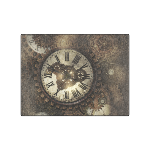 Vintage Steampunk Clocks Blanket 50"x60"