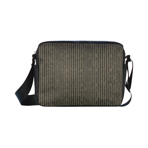 Sepia Glitter Stripe Classic Cross-body Nylon Bags (Model 1632)