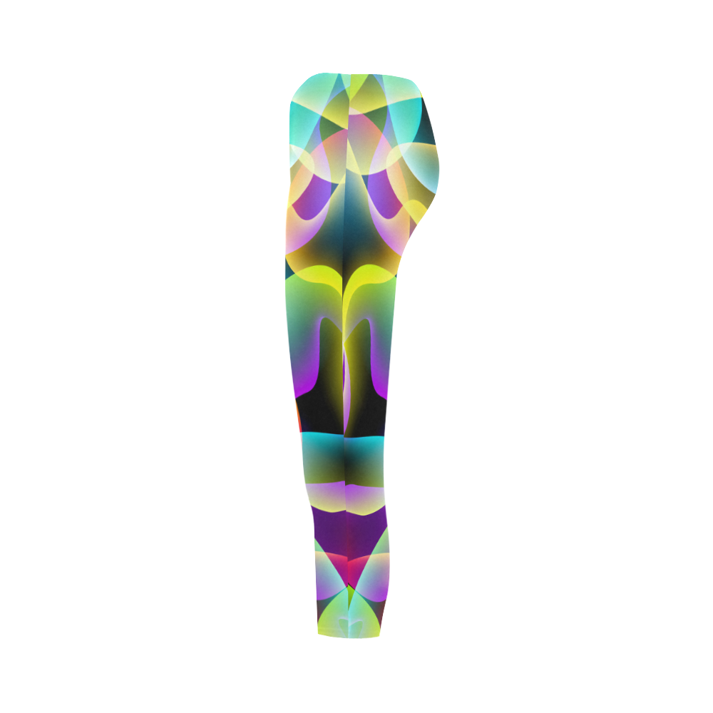 glowing swirls Capri Legging (Model L02)