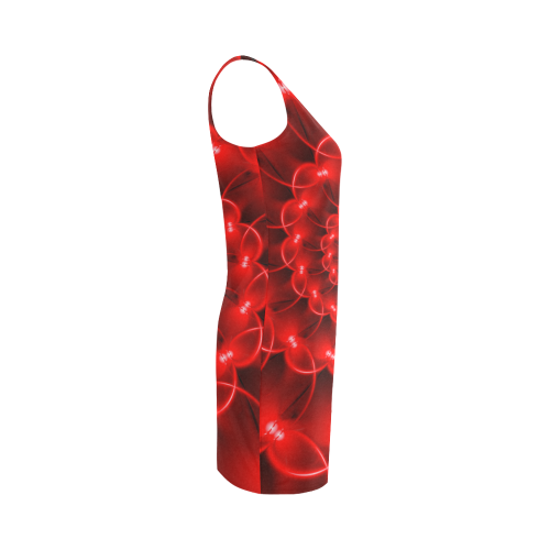 Glossy Red Spiral Fractal Medea Vest Dress (Model D06)