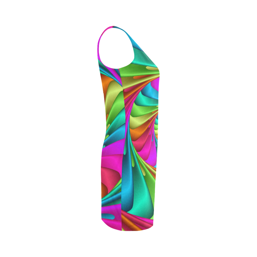 Psychedelic Rainbow Spiral Medea Vest Dress (Model D06)