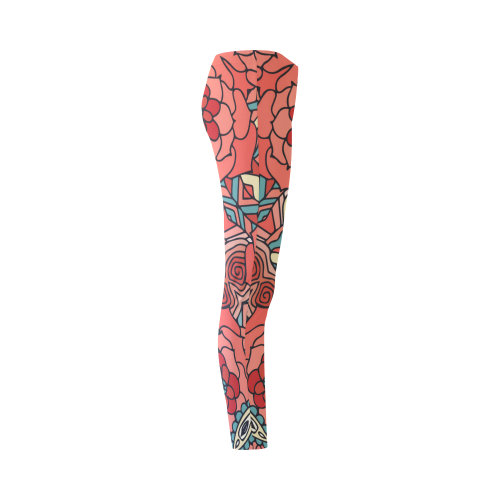 Mariager, Pale Red Rose flowers Cassandra Women's Leggings (Model L01)