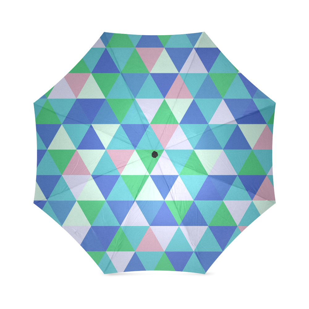 Green Blue Pink Abstract Triangles Foldable Umbrella (Model U01)
