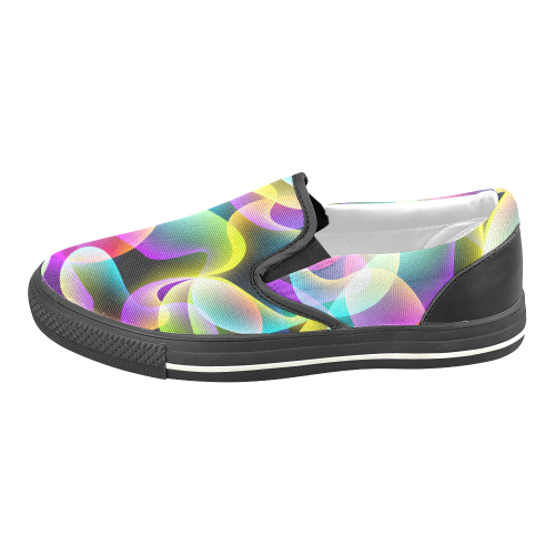 glowing swirls Men's Slip-on Canvas Shoes (Model 019)