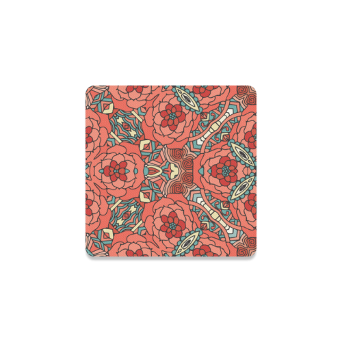 Mariager, Pale Red Rose flowers Square Coaster